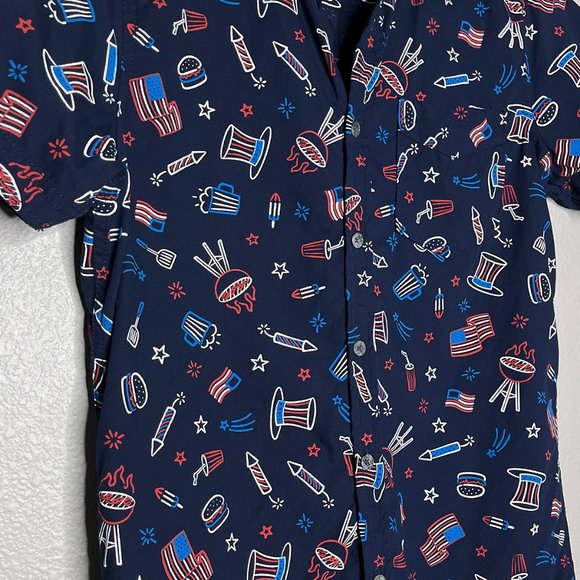 Free‎ Planet Navy Blue Button Down Fourth Of July Vibe Size XS - Picture 4 of 10